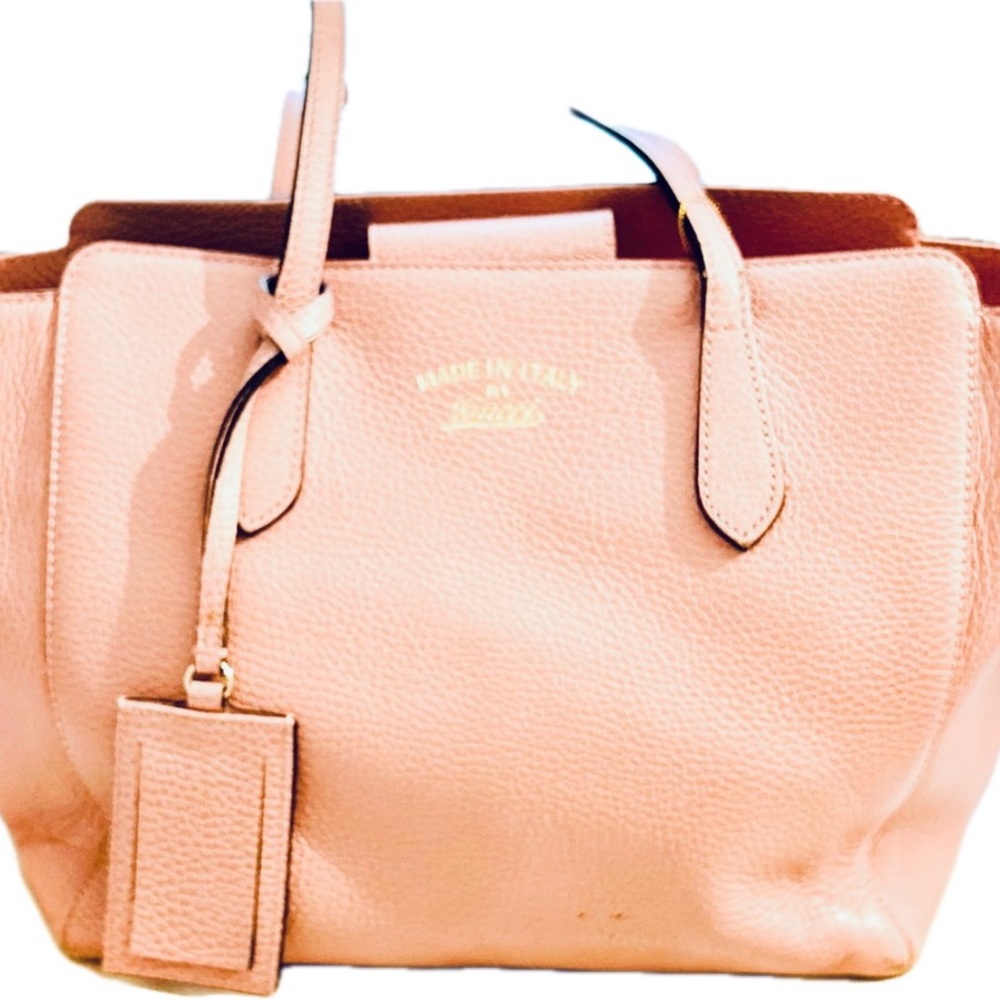 Gucci Pale Pink Swing Leather Tote Bag - Picture 2 of 8